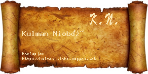 Kulman Niobé névjegykártya